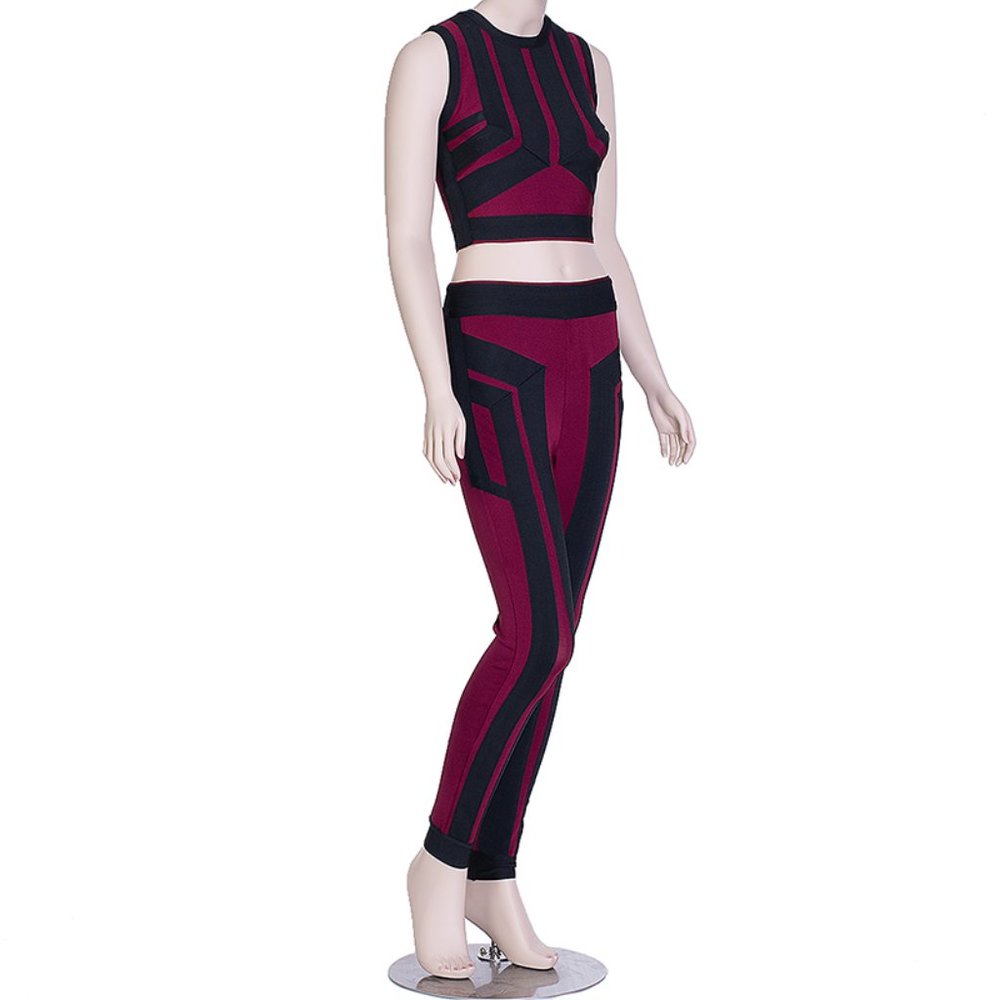 Color Blocked Pant Set - Picture 2 of 3